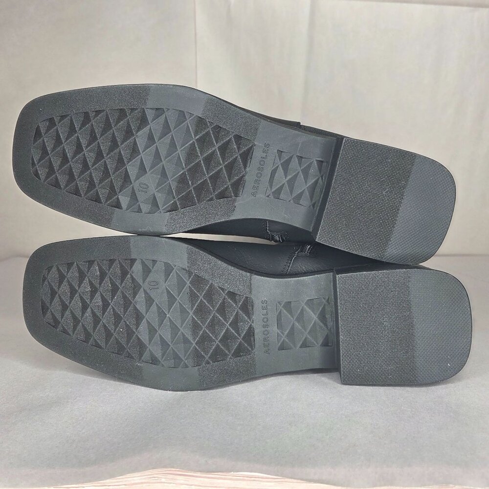 NWT Aerosoles Women's Daria Black Grainy Faux Leather Boots - Picture 5 of 6